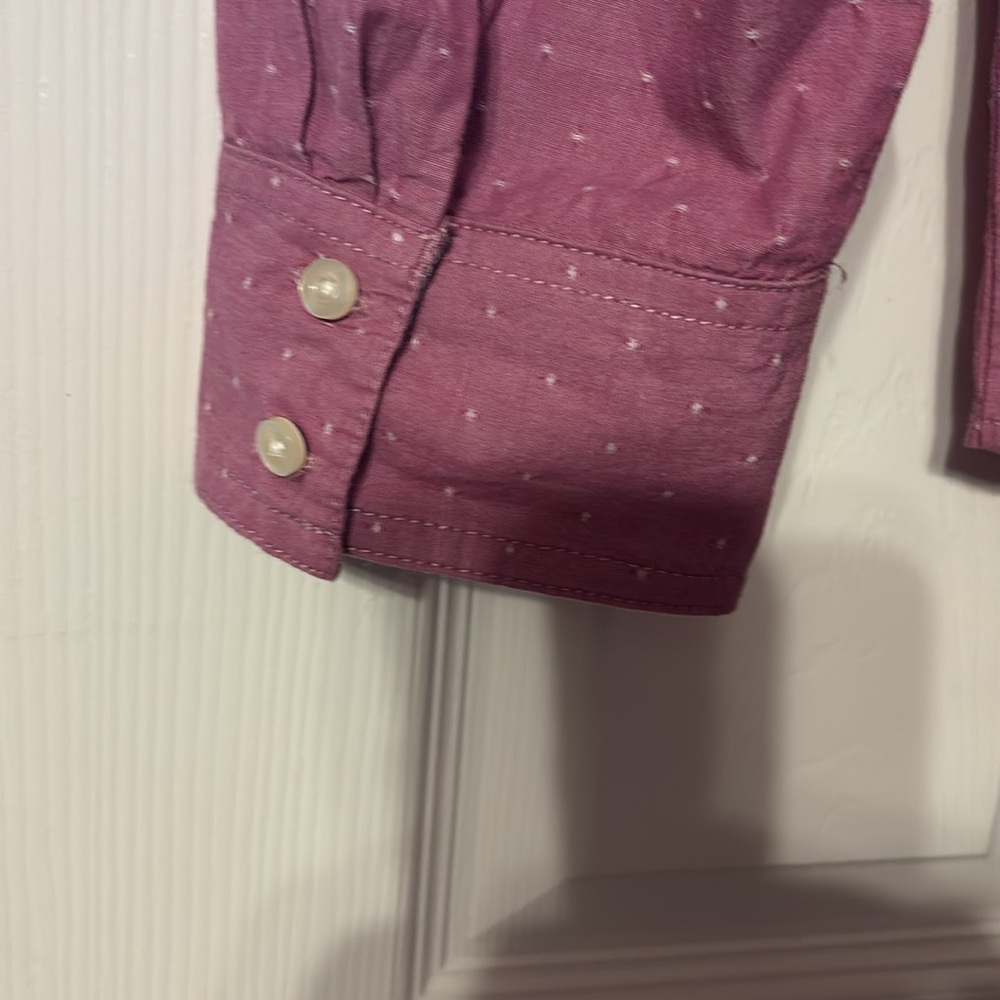 St. John's Bay lilac button bone Shirt with Dot Pattern size xxl - Picture 4 of 6